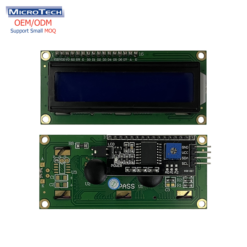 LCD1602A STN 16*2 COB blue screen 5V module with IIC adapter board interface